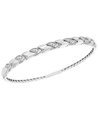 Macy's - Diamond Bangle Bracelet (1/4 ct. t.w.) in Sterling Silver
