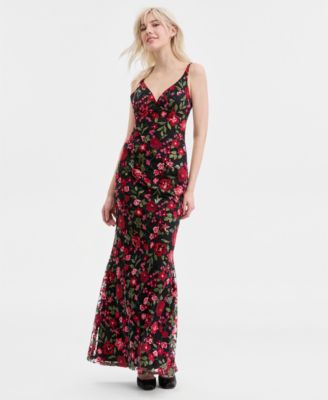 City Studios - Juniors' Embroidered Sequinned Gown