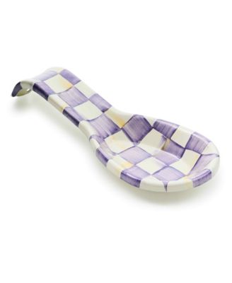 MacKenzie-Childs - Violet Check Handmade Spoon Rest