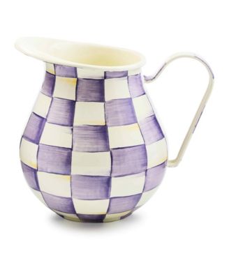 MacKenzie-Childs - Violet Check Handmade Pitcher