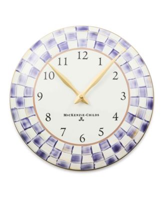 MacKenzie-Childs - Violet Check Handmade Clock