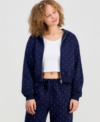 Sincerely Jules - Juniors' Printed Zip-Front Hoodie