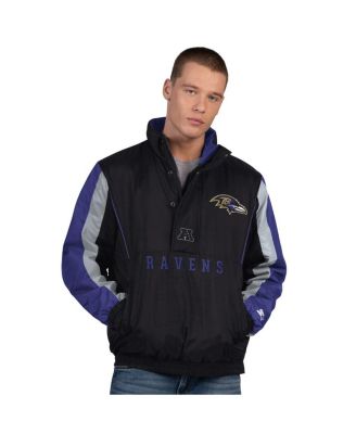 Starter - Men's Black Baltimore Ravens Thursday Night Gridiron Half-Zip Jacket