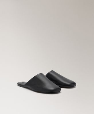 MANGO - Women's Leather Mule Slippers