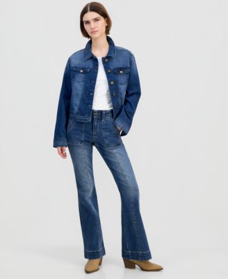 Tinseltown - Juniors' Long-Sleeve Denim Trucker Jacket