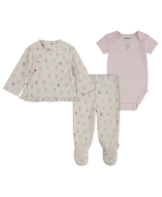 Baby Girls' Bodysuit, Cardigan Jacket, and Pants, 3-Piece Set image