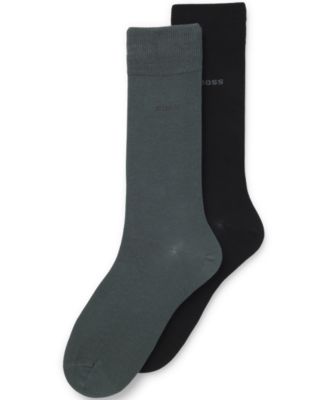Hugo Boss - Men's Solid Crew Length Socks, 2-Pack