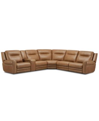 Alexandre Leather 6-Pc. Sectional with 3 Power Motion Recliners and 1 Console image