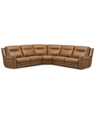 Alexandre Leather 6-Pc. Sectional with 2 Power Motion Recliners image