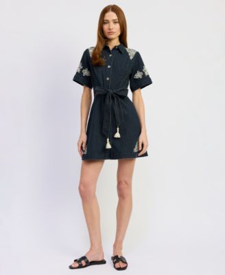 En Saison - Women's Natalia Button Front Collared Mini Dress