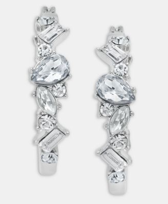 Givenchy - Small Multi-Stone Hoop Earrings, 1"
