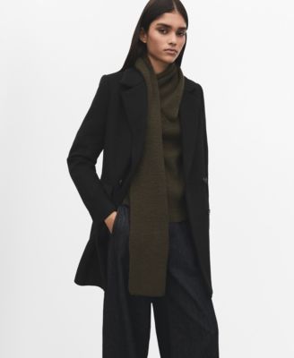MANGO - Women's Double-Breasted Wool Blend Coat