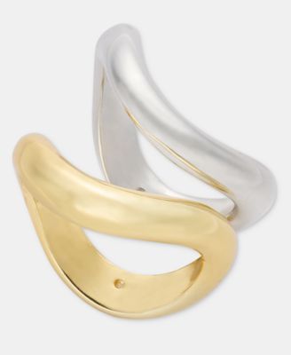 On 34th - Two-Tone 2-Pc. Set Wavy Rings