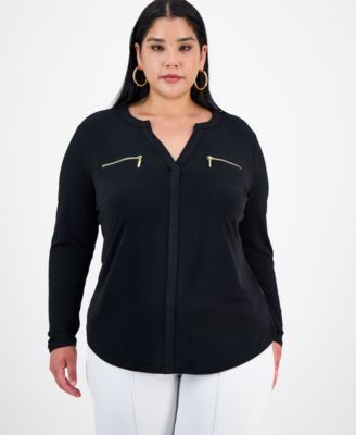 I.N.C. International Concepts - Zip-Pocket Blouse