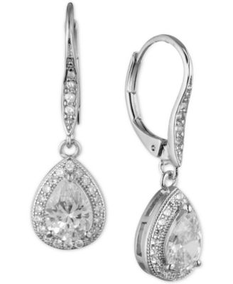 Anne Klein - Teardrop Crystal and Pav&eacute; Drop Earrings