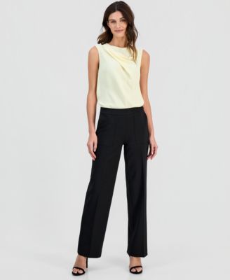 Anne Klein - Women's Pull-On Mid-Rise Wide-Pants