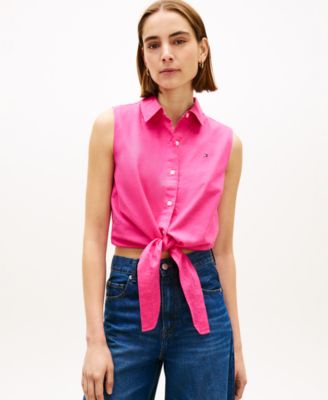 Tommy Hilfiger - Women's Knotted Collared Top