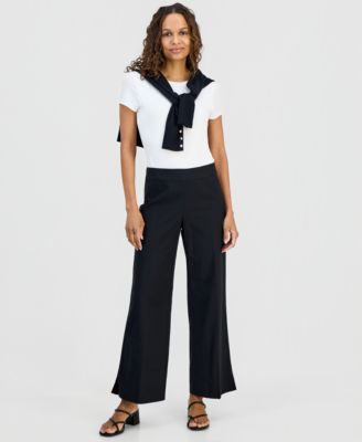 JM Collection - Petite Pull-On Wide-Leg Pants