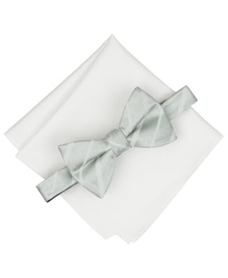 Alfani - Men's Textured Bow Tie & Pocket Square Set