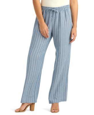 BCX - Women's Striped Wide-Leg Pull-On Pants