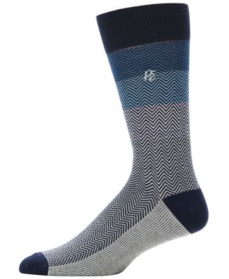 Perry Ellis Portfolio - Men's Patterned Chevron Block Crew Socks