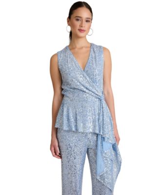 Muse - Women's V-Neck Sleeveless Sequin Top