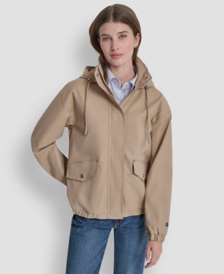 DKNY - Women's Stand Collar Bomber Raincoat
