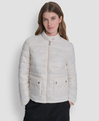 DKNY - Women's Packable Moto Collar Short Coat