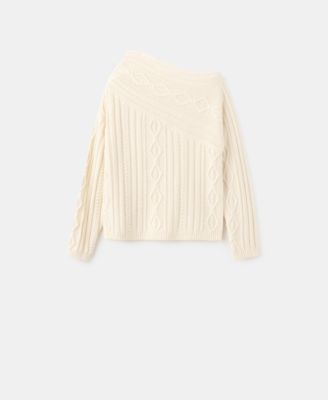 MANGO - Women's Braided Wool-Blend Sweater
