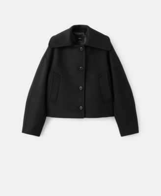 MANGO - Women's Shirt Collar Wool Jacket