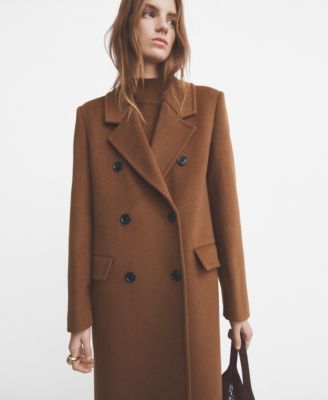 MANGO - Women's Double-Breasted Wool Coat
