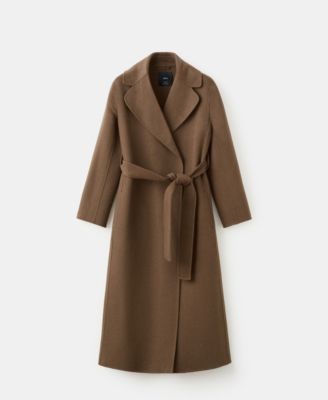 MANGO - Women's Belted Handmade Wool Coat