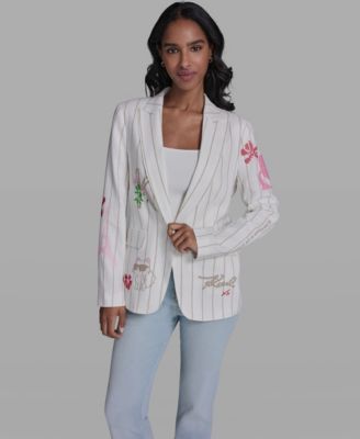 KARL LAGERFELD PARIS - Women's Stripe Collared Blazer