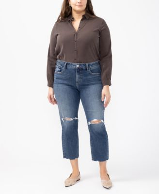 Silver Jeans Co. - Plus Size Avery Straight Cropped Jeans