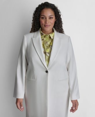 DKNY - Plus Size Notch Collar Buttoned Jacket