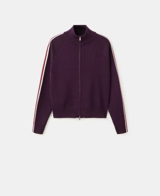 MANGO - Women's Contrast Stripe Zip Cardigan