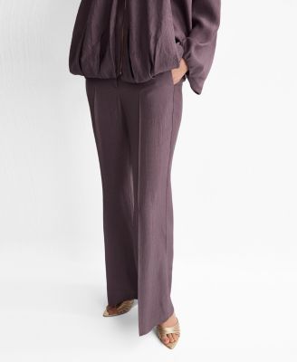 MANGO - Women's Straight Mid-Rise Pants