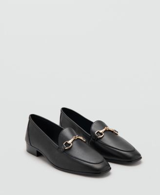 MANGO - Women's Buckle Leather Moccasins