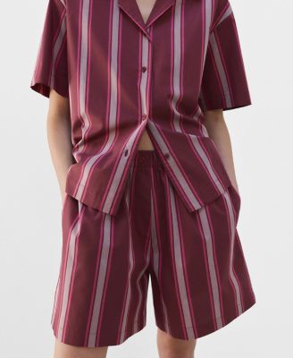 MANGO - Women's Striped Pajama Shorts