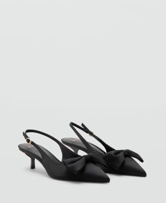 MANGO - Women's Satin Bow Shoes