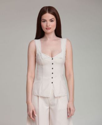 Avec Les Filles - Women's Sweetheart Neck Top