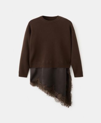 MANGO - Women's Lace Combo Jumper Sweater