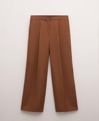 MANGO - Women's Straight Low-Rise Suit Pants