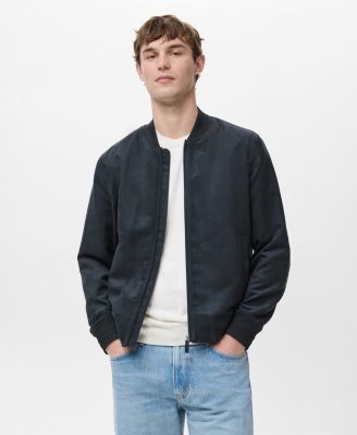MANGO - Men's Suede-Effect Bomber Jacket