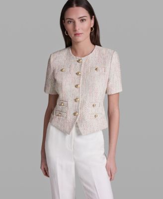 BCBG - Women's Short-Sleeve Crewneck Jacket