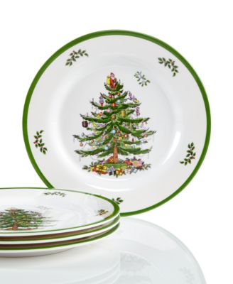 Christmas Tree Melamine Salad Plates, Set of 4 image