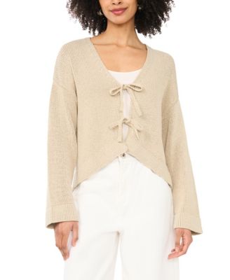 1.STATE - Women's Tie-Front Long-Sleeve Cardigan