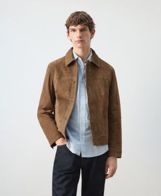 MANGO - Men's Leather Pockets Jacket