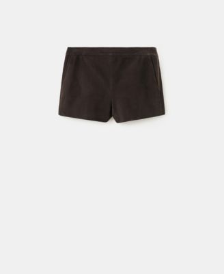 MANGO - Women's Zipper Suede Shorts