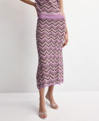 MANGO - Women's Flared Knitted Skirt